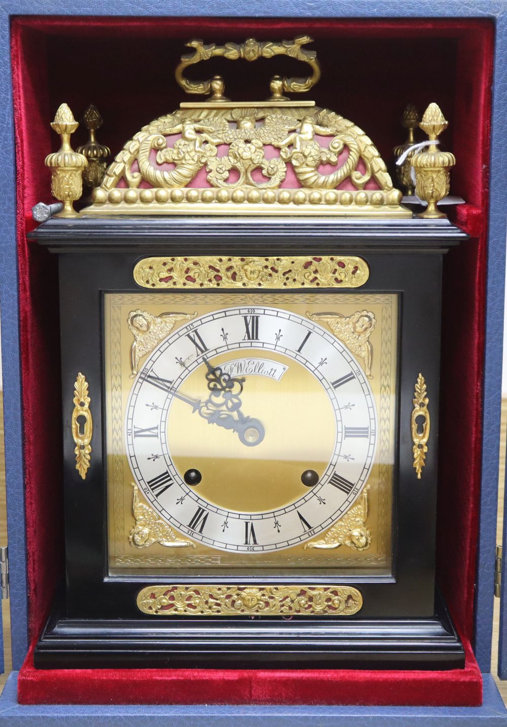 An F W Elliott Golden Jubilee bracket clock, Limited Edition, with certificate No.21 of 100, c.1973